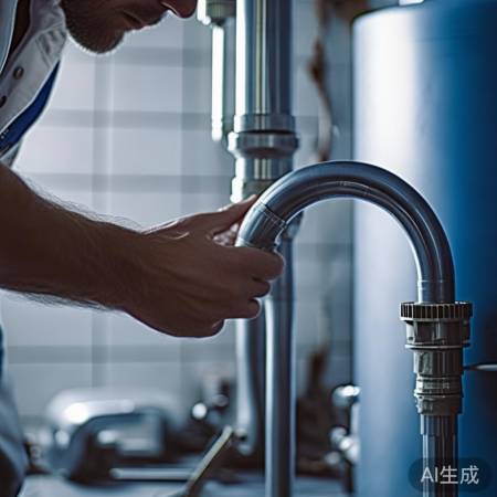 弯头连接热水器，方向一致水流畅