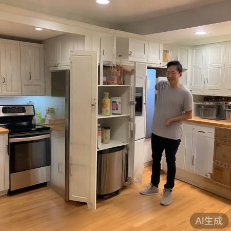 巧解冰箱门挡橱柜难题