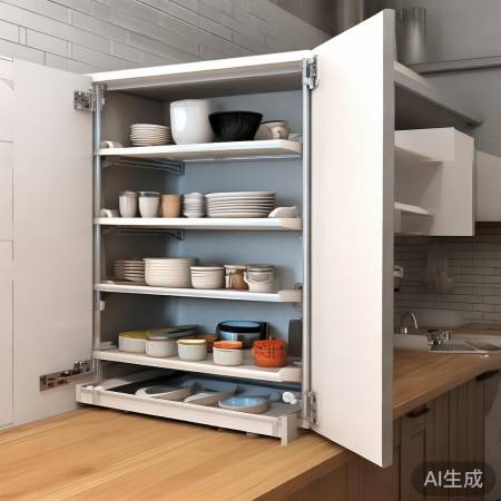 “橱柜顶隔板存不常用餐具”