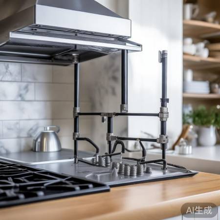 安装集成灶，部件连接牢固