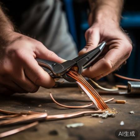 剥线头,轻夹皮,勿断铜线