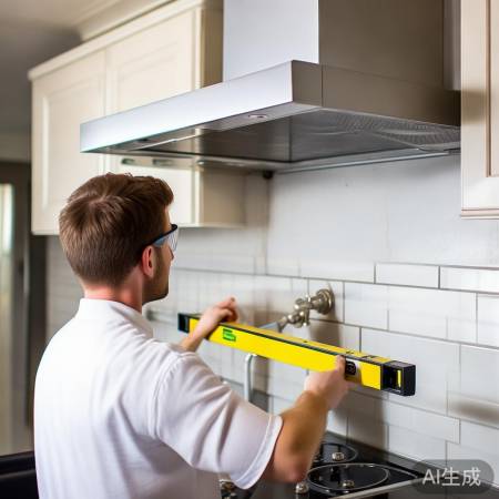 安装油烟机，检查垂直