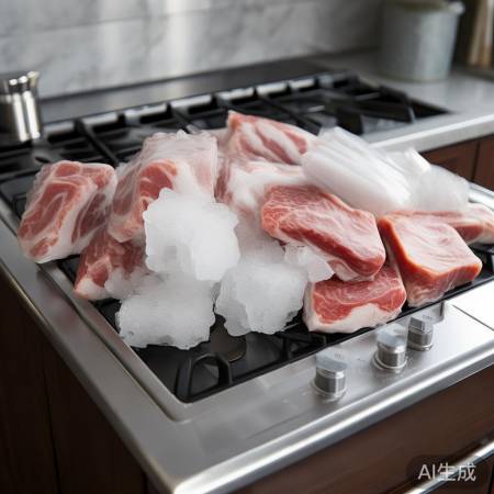 勿将冻品放灶顶