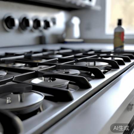 检查燃气灶燃烧器，安全清洁。