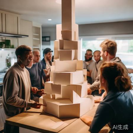 “油烟机纸牌塔，乐观生活态度”