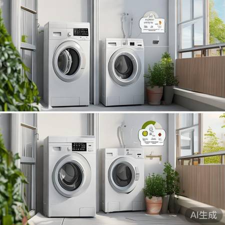 洗衣机安装简单，阳台变美