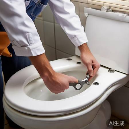 安装马桶盖,拧紧螺丝防漏水