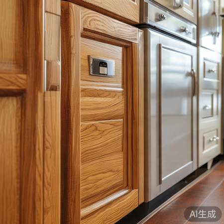 厨柜材质:实木、颗粒板、烤漆板