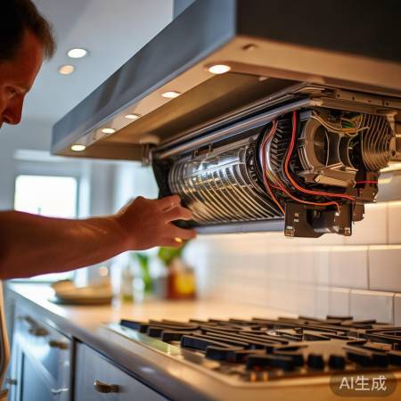 检查电机,确保油烟机正常工作