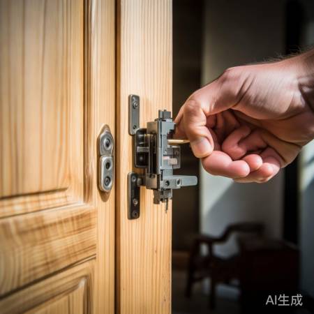 门锁安装不当，可调整位置