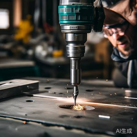 “电钻打孔，匹配防盗圈厚度”