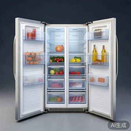 三层门冰箱，分类清晰，保鲜度高