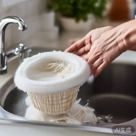 洗衣过滤网拍打去毛絮