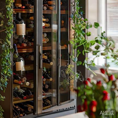 红酒柜搭配花草美学
