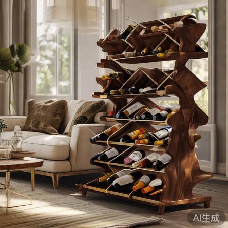 红酒格子斜放酒柜，提升家居品味