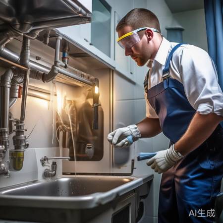 “装好排水管,检查无误”